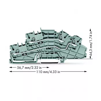 Bornă de trecere WAGO 2003-6642, TOPJOB® S, 2 conductoare, 4 mm², gri, 800 V, 24 A