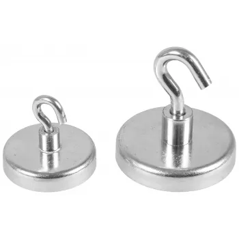Cârlige magnetice Eichner, argintii, metal, Ø 3,6 x 1,7 cm, 5 bucăți