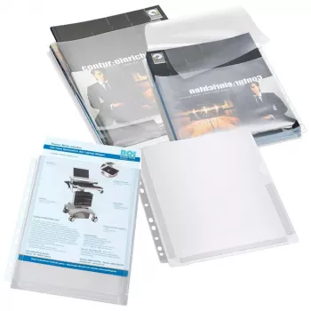 Mape extensibile pentru documente Eichner, 10 bucăți, A4, transparente, polipropilenă