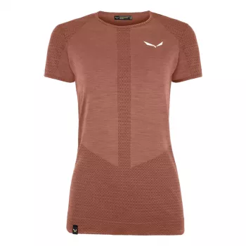Tricou Salewa Zebru Medium Warm Merino - Etruscan Red, mărimea M