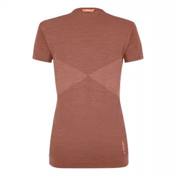 Tricou damă Salewa Zebru Medium Warm din lână merino Etruscan Red L