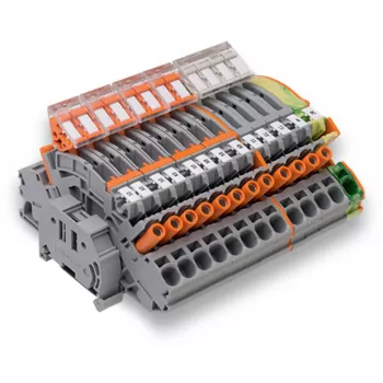 Bornă de rând WAGO 2007-8874 pentru transformatoare de curent/tensiune, 4 puncte de conectare, gri, CAGE CLAMP