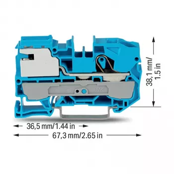 Bornă de separare neutru WAGO 10 mm², 1 conductor, albastru