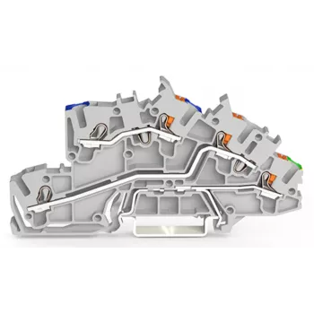 WAGO 2203-7546 Installation Junction Terminal Block with Operating Slot, 6 Connections, 2 Levels, Light Gray