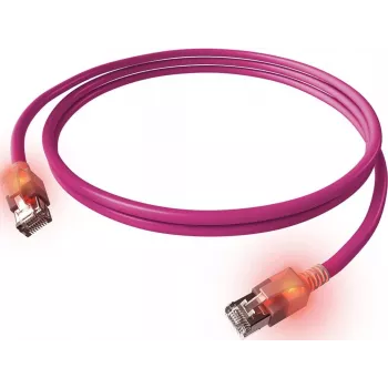 Cablu patch EasyLan DualBoot LED RJ45 S/FTP Cat.6A (Class EA) - cu ștecher saCon - LSOH - violet - 7 m