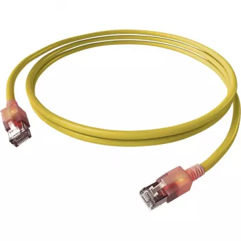 Cablu patch EasyLan DualBoot LED RJ45 S/FTP Cat.6A (Class EA) cu conector saCon - LSOH - galben