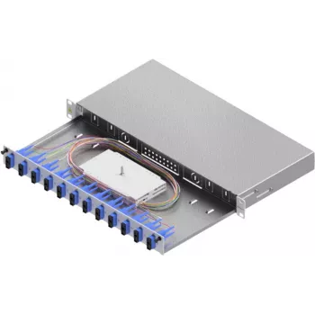 Casetă de splice fibră optică ZVK Easylan Basic 1U 12x SC-Duplex OS2 sertar glisant