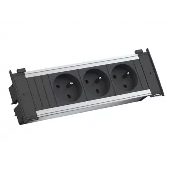 Prelungitor Bachmann Kapsa S 3xUTE 2,0m CEE7/7 negru