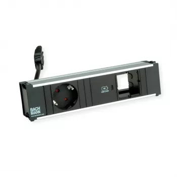 Bachmann CONI Modul de alimentare pentru birou - 1x priză Schuko, 1x USB-C 22W PD, intrare GST18i3, negru