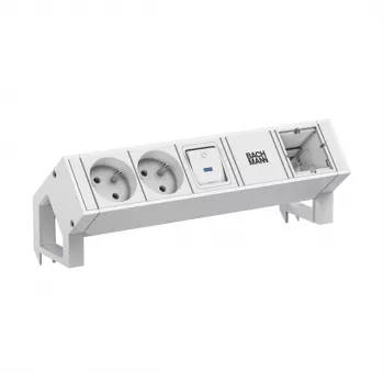 Bachmann DESK2 alb 2x UTE 1x întrerupător 1x CM 0,2m RAL9010