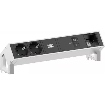 Bachmann DESK2 modul de alimentare pentru birou 2x CEE7/3 1x USB-C 100W 1x CM 0,2m inox