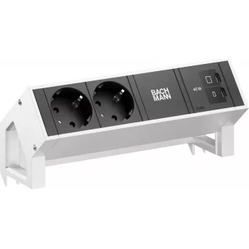 Bachmann DESK2 2x CEE 7/3 1x USB-C 45W 0,2m inox modul de alimentare pentru birou