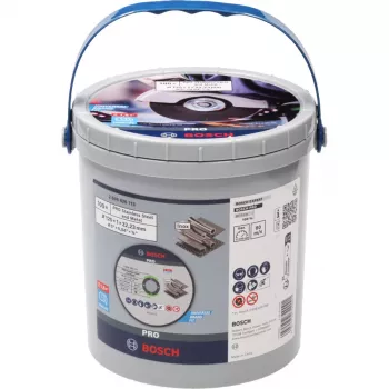 Disc de tăiere BOSCH POWERTOOLS PRO pentru oțel inoxidabil și metal, Ø 125 mm, 100 bucăți în găleată (alezaj 22,23 mm, WA 60 T BF)