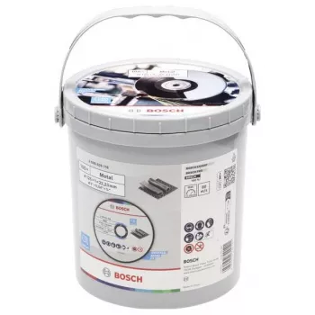 Disc de tăiere BOSCH pentru oțel inoxidabil și metal, Ø 125 mm, 100 bucăți în găleată (alezaj 22,23 mm, A 60 T BF)
