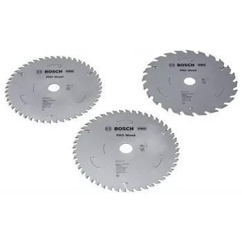 Lamă circulară pentru lemn cu acumulator BOSCH POWERTOOLS PRO 165 mm (pachet promo 3 bucăți)
