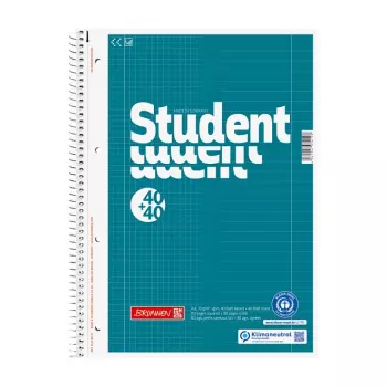 Bloc de colegiu BRUNNEN College Block Student DUO DIN A4 cu linii și pătrățele