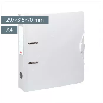 BRUNNEN WAVE Binder cu pârghie alb plastic 7,0 cm DIN A4