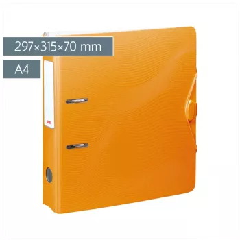 BRUNNEN WAVE Lever Arch File Orange Plastic 7.0 cm DIN A4