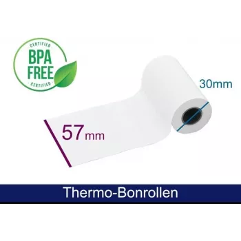 Rolă termică ARTDEV - 57x30x12 mm B/D max./K cu text pentru debitare alb 9m