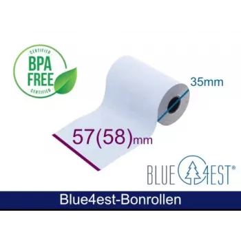 Rolă de hârtie termică ARTDEV - 57x35x12 B/D max./K albă 14 m Blue4est Blue