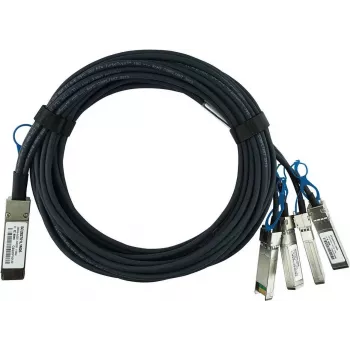 BlueOptics NetApp QSFP28-4SFP28-DAC-1M compatibil BlueLAN pasiv 100GBASE-CR4 QSFP28 la 4x25GBASE-CR SFP28 cablu breakout Direct Attach, 1 metru, AWG26 (Q28-4S28-DAC-1M-NA-BL)