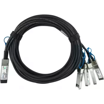 Cablul breakout Direct Attach (DAC) BlueOptics MikroTik XQ+BC0002-XS+ compatibil BlueLAN QSFP28 - pasiv 100 Gigabit la 4x25 Gigabit cupru twinaxial, QSFP28 la 4xSFP28, 0,5 m
