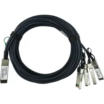 Cablu breakout cu atașare directă BlueOptics compatibil Extreme Networks QSFP-4SFP10G-CU1M-EN BlueLAN pasiv 40GBASE-CR4 QSFP la 4x10GBASE-CR SFP+ 1 m AWG30 (QSFP-4SFP10G-CU1M-EN-BL)