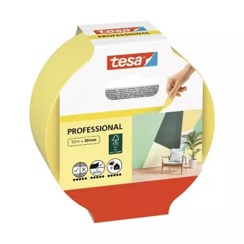 Bandă de mascare pentru vopsit Tesa Professional galbenă 50 m x 30 mm, 1 rolă