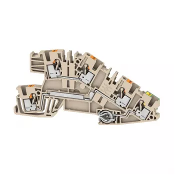 Bornă de instalare Weidmüller AITB 2.5 BB L-L-PE, PUSH IN, 3 potențiale, 2,5 mm², neagră