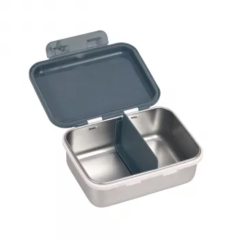 Cutie de prânz pentru copii din oțel inoxidabil Lässig Happy Prints, 1 l, 17 x 13 x 6 cm, capac PP cu inel de silicon, albastru închis