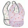 Set de bavete impermeabile Lassig 6m+ Happy Rascals Heart Lavender
