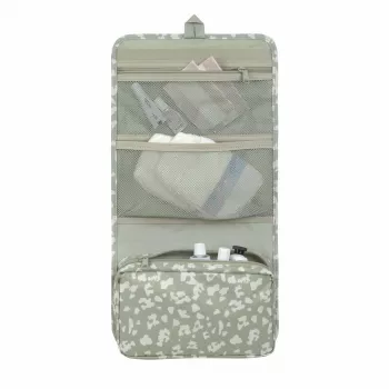 Geantă de schimbat scutece Lassig Green Label XL, Leo, 1,9 l, 26 x 4,5 x 19 cm, cu saltea de schimbat hidrofobă, poliester reciclat, Light Khaki