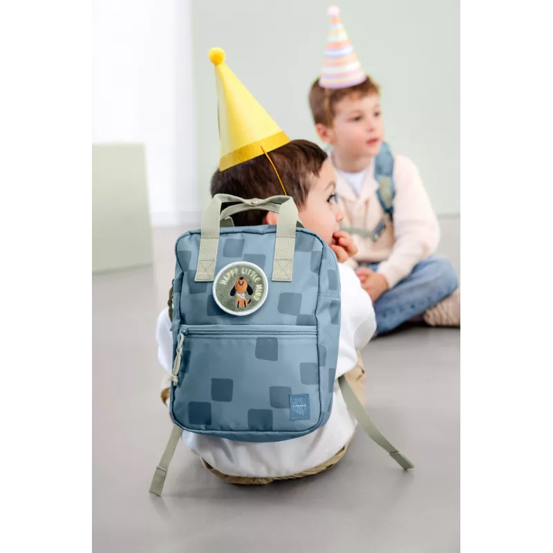 Rucsac mini pătrat Lassig Pattern Party Blue