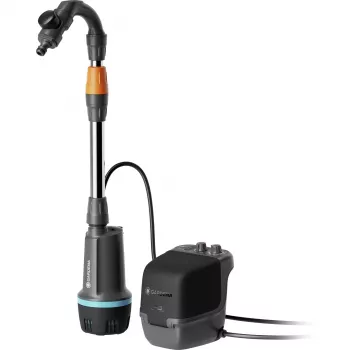 Pompă cu acumulator pentru butoi de apă de ploaie Gardena 2600 Comfort 18V P4A, set gata de utilizare (14604-20)