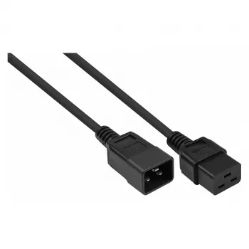 Cablu prelungitor de alimentare Kabelmeister C20 la C19, negru, 1,5 m