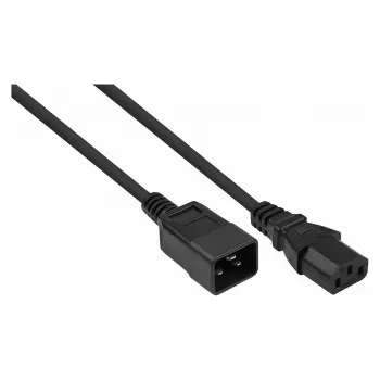 Cablu prelungitor de alimentare Kabelmeister C20 la C13, negru, 1,0 m