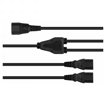 Kabelmeister Cablu de alimentare splitter Y C14 la 2x C13, 0,3 m, negru