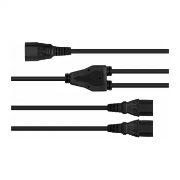 Kabelmeister Cablu de alimentare splitter Y C14 la 2x C13, 2 m, negru
