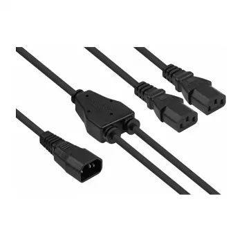 Kabelmeister Cablu de alimentare splitter Y C14 la 2x C13, 2 m, negru