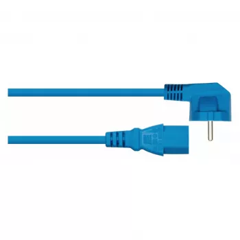 Kabelmeister Cablu de alimentare ștecher Schuko Type E+F (cotit 90°) la conector IEC C13, albastru, 1,0 m
