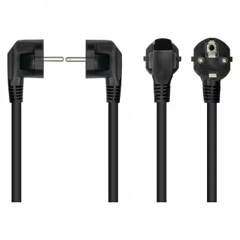 Kabelmeister Cablu de alimentare ștecher Schuko Type E+F (cotit 90°) la priză IEC C15 (drept), 1,8m, negru
