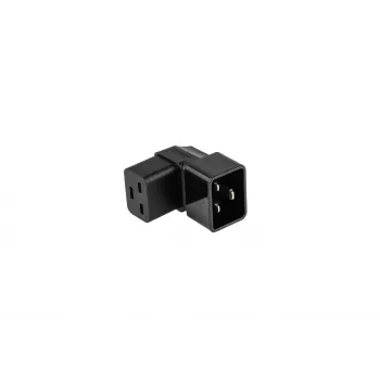 Kabelmeister Adaptor de alimentare C20 tată la C19 mamă cotit sus/jos - 16A 250V 4000W negru