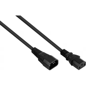 Cablu prelungitor de alimentare Kabelmeister C14 la C13 negru 0,5 m