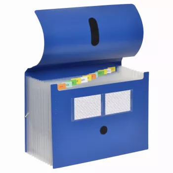 Mapă cu compartimente FolderSys 12 compartimente albastră