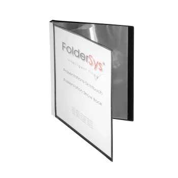 FolderSys mapă de prezentare A4 neagră 20 de buzunare