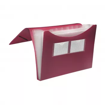 FolderSys Expanding File 7 Compartments Red