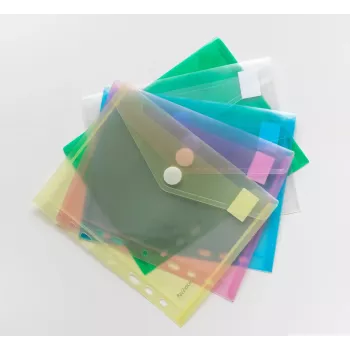 FolderSys 10 folii pentru documente DIN A5, culori asortate, granulate, 0,20 mm