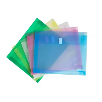 FolderSys 10 Document Pockets DIN A4 Landscape Assorted Colors Smooth 0.20 mm