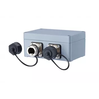 METZ CONNECT 1401010620ME Cutie priză Ethernet industrială, gri, metal, IP67, 124x78x57 mm