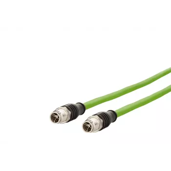 Cablu patch Ethernet industrial METZ CONNECT M12, Cat.6A, 10m, verde